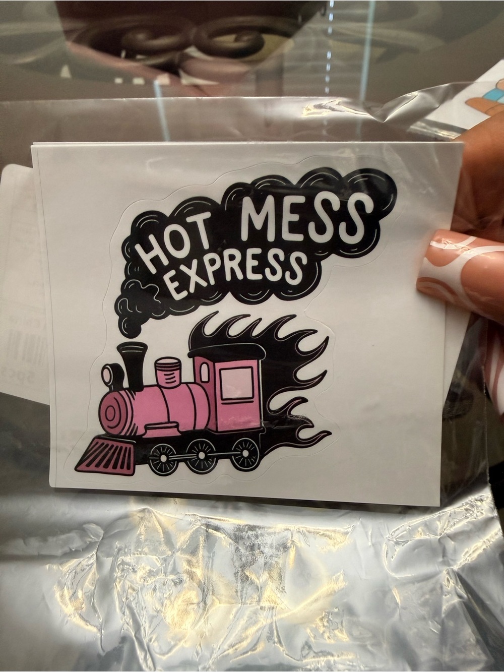 Hot Mess Express Pink Train Sticker - Picture 1 of 1